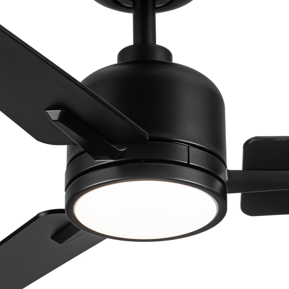 48" Black Lowe Profile Ceiling Fan with Light
