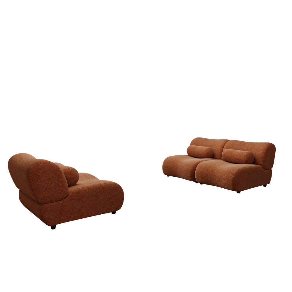 Contemporary Green Modular Sofa with Plush Chenille Upholstery - 3-Seat Sectional with Deep Seating & Soft Backrest - Perfect for Living Room Decor
