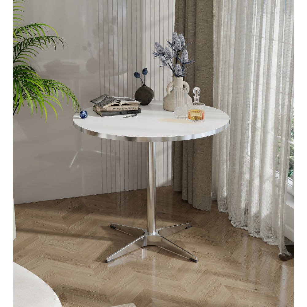 Modern circular dining table and small tea table, with a minimalist style, suitable for use in family dining rooms, kitchens, and living rooms