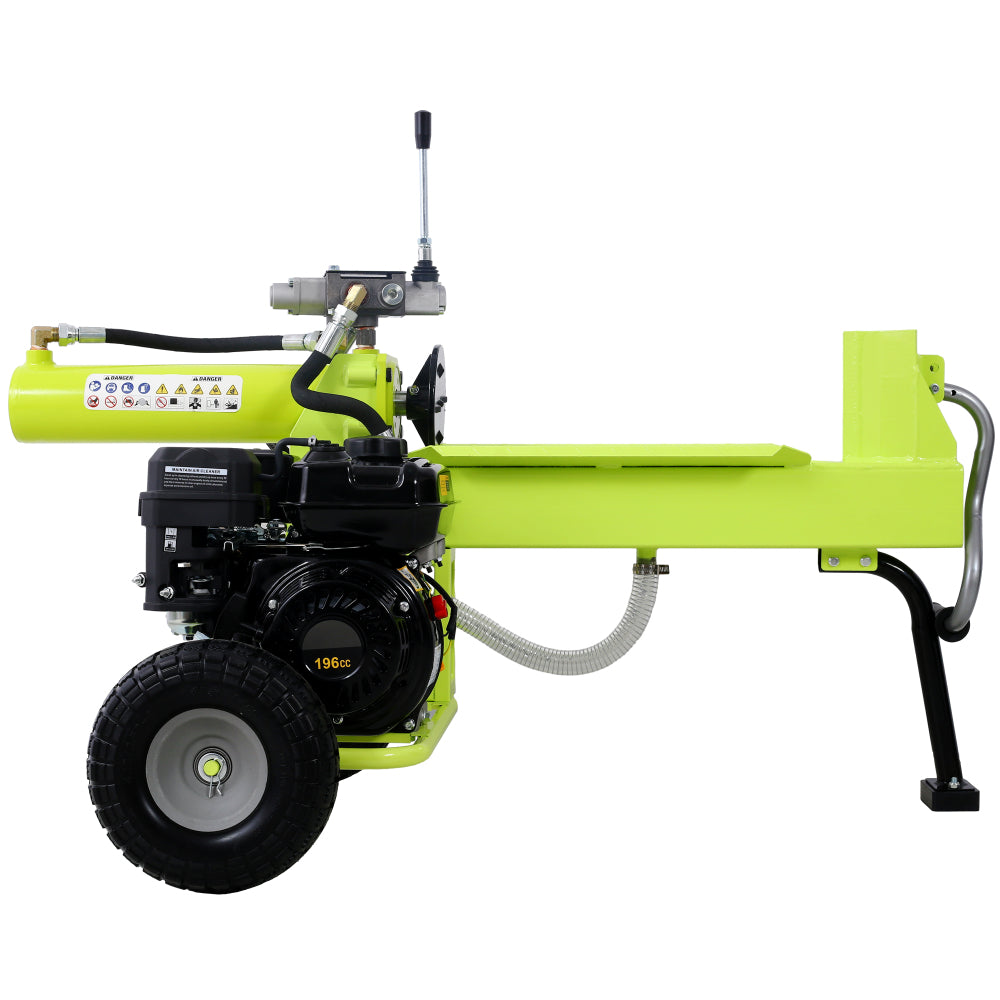 Log Splitter Portable 20 Ton Auto Return Ram System 7HP Engine Horizontal Full Beam Steel Wedge Firewood Splitting Forestry Harvesting,EPA compliant ,Green Color