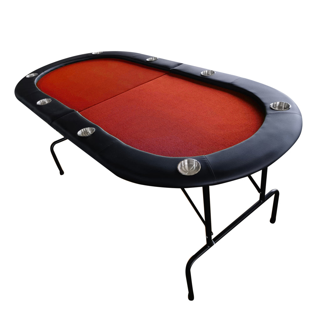 INO Design 73" Foldable Poker Table with Cup Holders #16361 Red