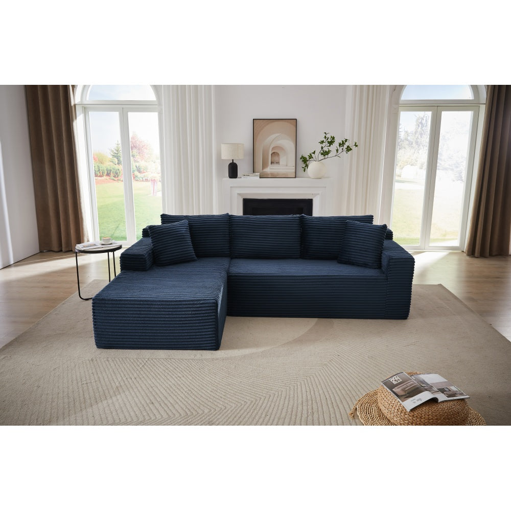 L-Shaped Cloud Sectional Sofa with Deep Seat,No Assembly Required,Modular Couches Sleeper for Living Room,Bedroom,Apartment,Dark Grey