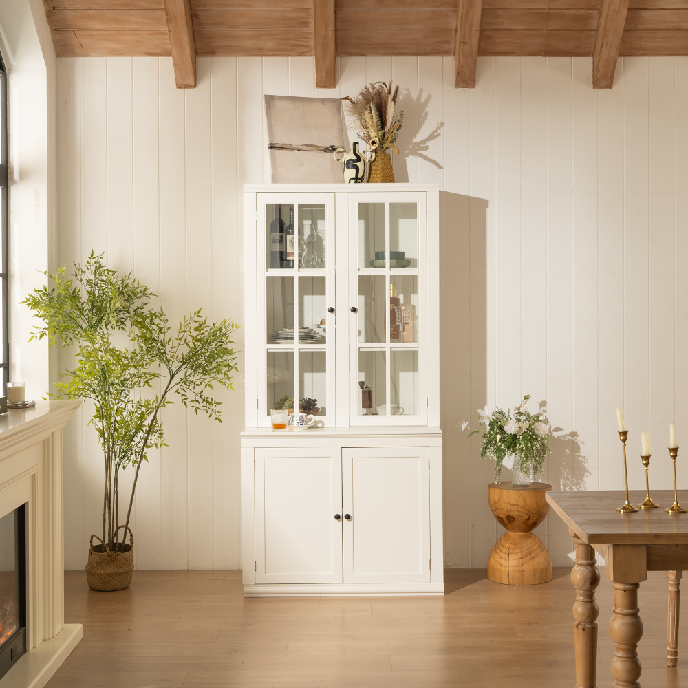 2x 75.25'' Tall Triangle Sided Bookshelves, Set of Two 5-Tier Sided Bookcase - White - Olny Sold with Paired Cabinets