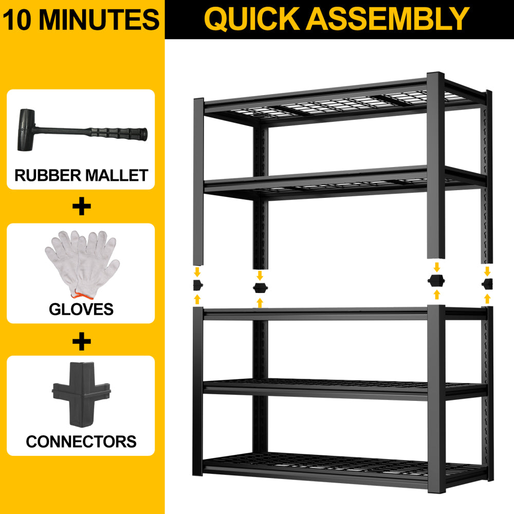 59 Inches Metal Garage Storage Rack, Heavy-Duty Steel Moisture-Proof And Waterproof 5-Layer Adjustable Storage Shelving Unit.Designed For Warehouse Storage (food Pantries, Industrial Use)