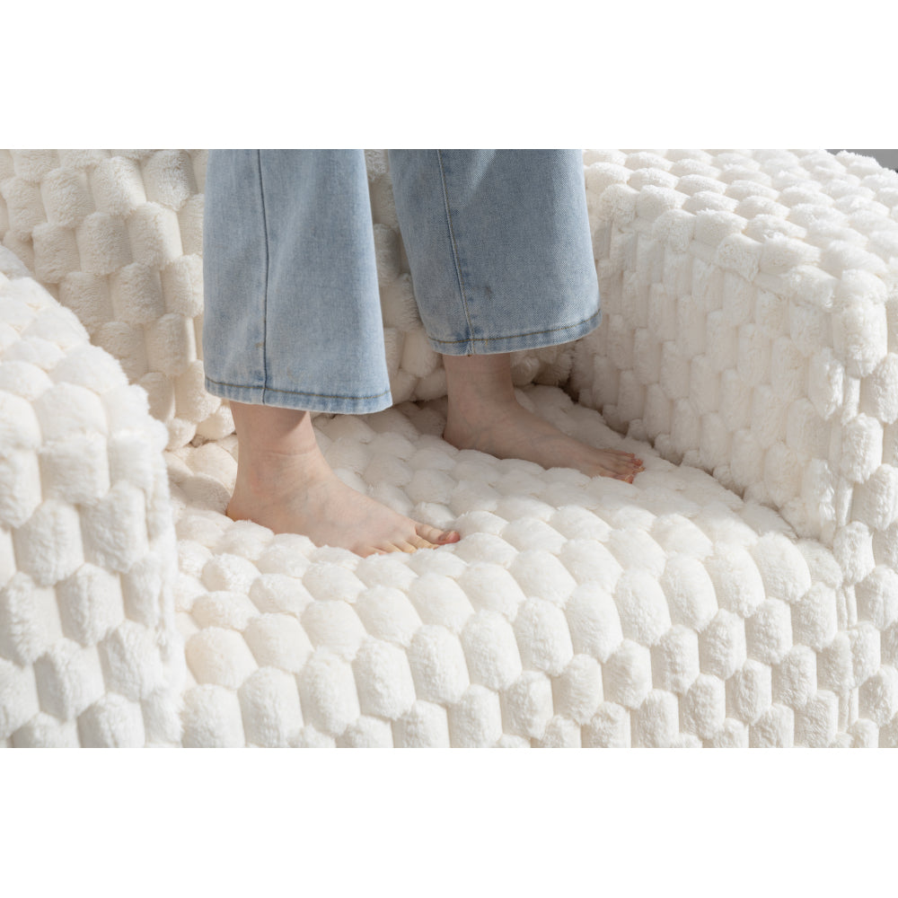 Lingge corduroy compression sofa with Ottoman-33006