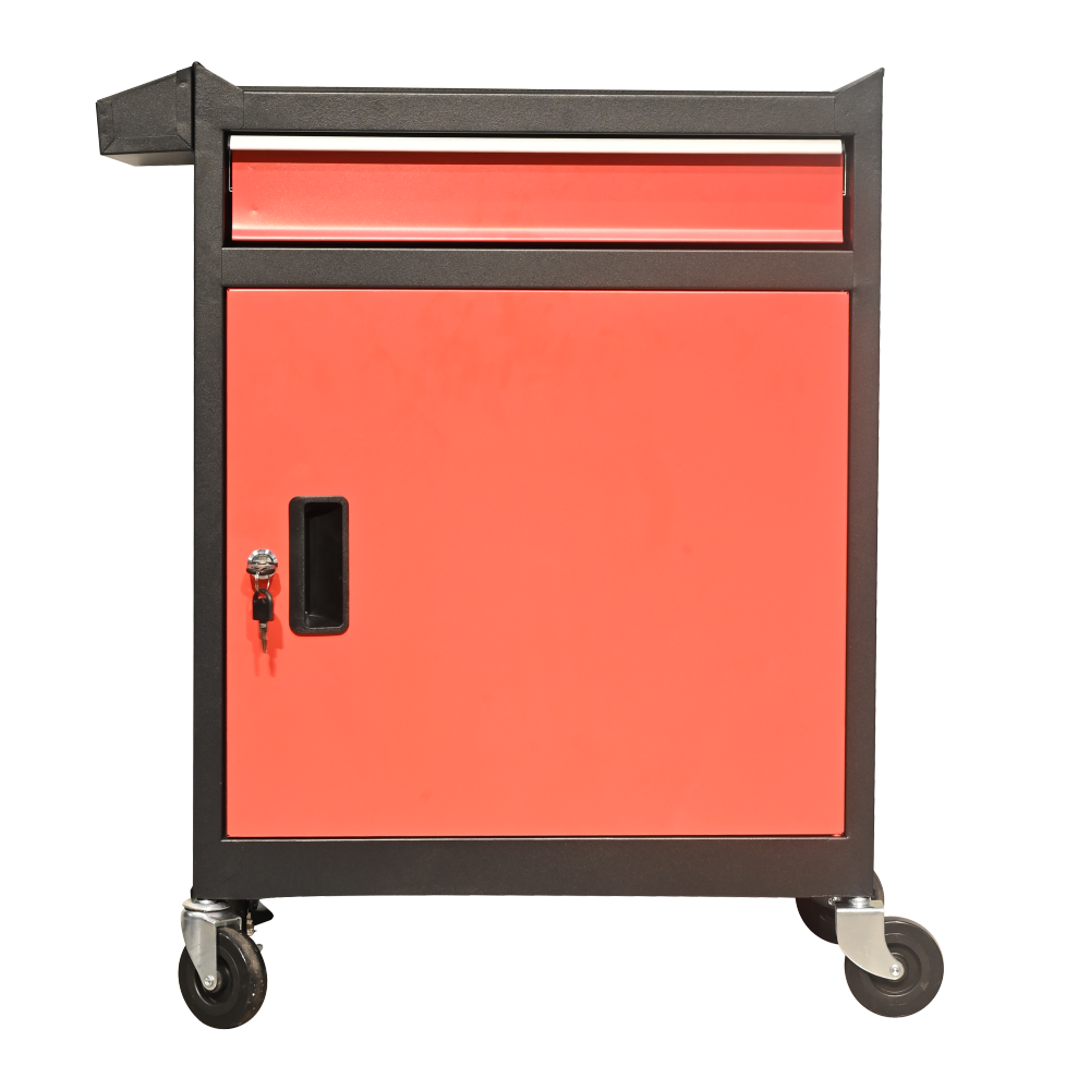 five-Drawer Rolling Tool Chest with Wheels, Detachable Cabinet Storage Tool Box with Drawers, Metal Tool Cart with Toolbox for Garage Workshop WarehouseBLACK+RED