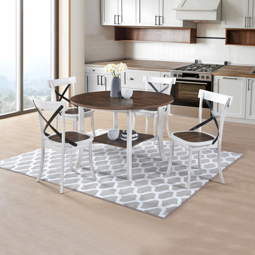WOODHOMER Round Dining Furniture Set 1Table with 4 chair