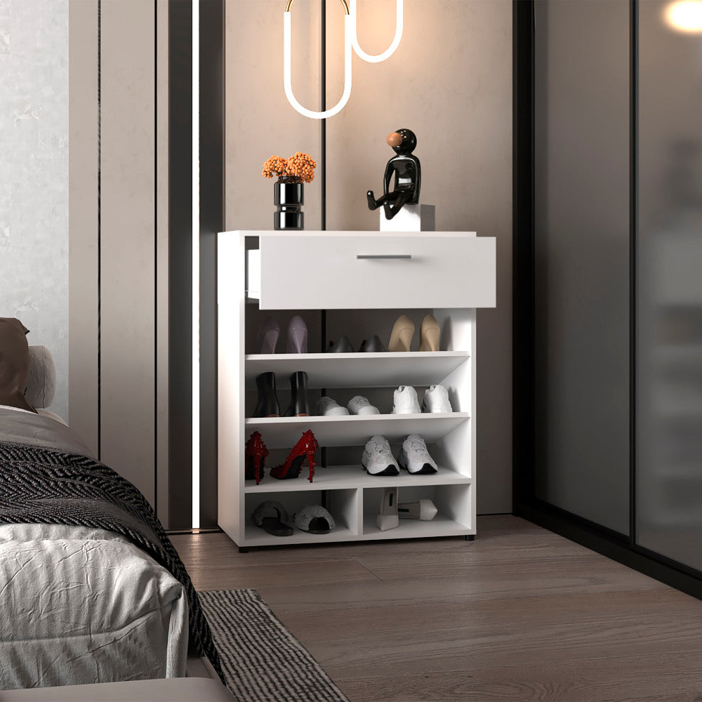 Shoe Rack, 1 Door, 4 Legs, 5 Shelves