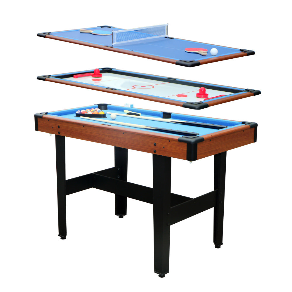 48″ 3-in-1 Multi Game Table - Combo Game Table Set - Billiards/Pool, Glide Hockey and Table Tennis for Home, Game Room, Friends and Family!