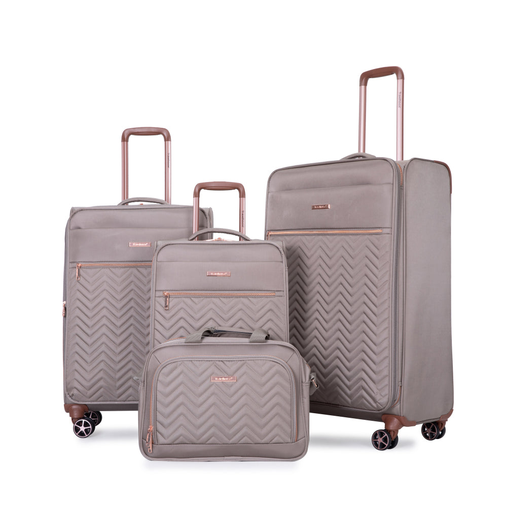 4-Piece Set (16/20/24/28) ,Softshell Suitcase Spinner Wheels Terylene Luggage Sets Carry On Suitcase Luggage Lightweight Durable Suitcase   Wine Red