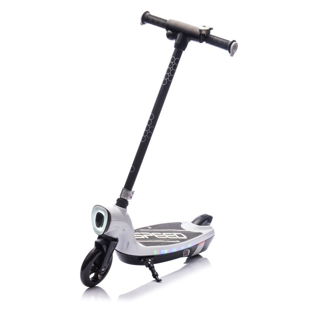 Kids Ride On Electric Scooter With Kickstand,Scooter Bell,Faster Speed And Longer Usage Time,Rear Brake,Wider Pedal,Non-Slip Handle,Colorful LED Lights,5.59-6.84 MPH For Kids 6+.