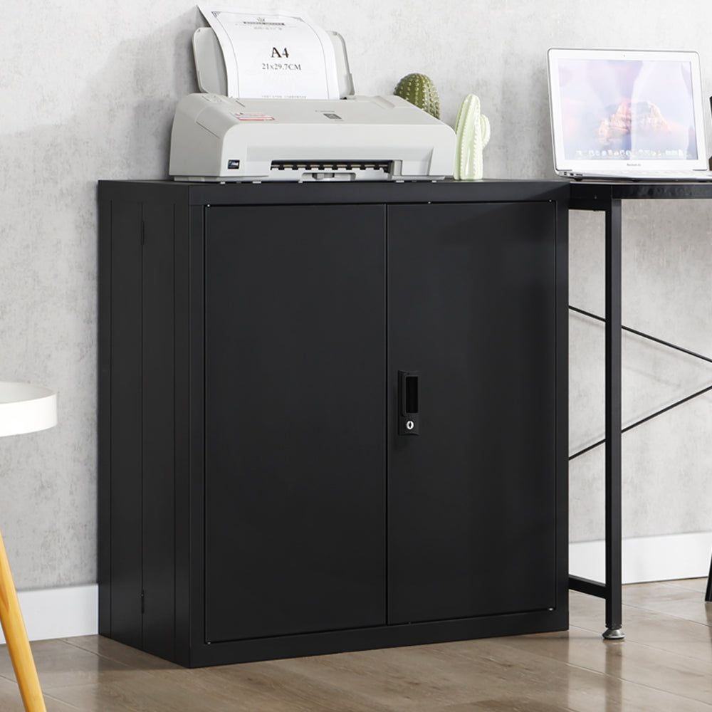Metal Storage Cabinet with Locking Doors and Adjustable Shelf, Folding Filing Storage Cabinet , Folding Storage Locker Cabinet for Home Office,School,Garage, Black