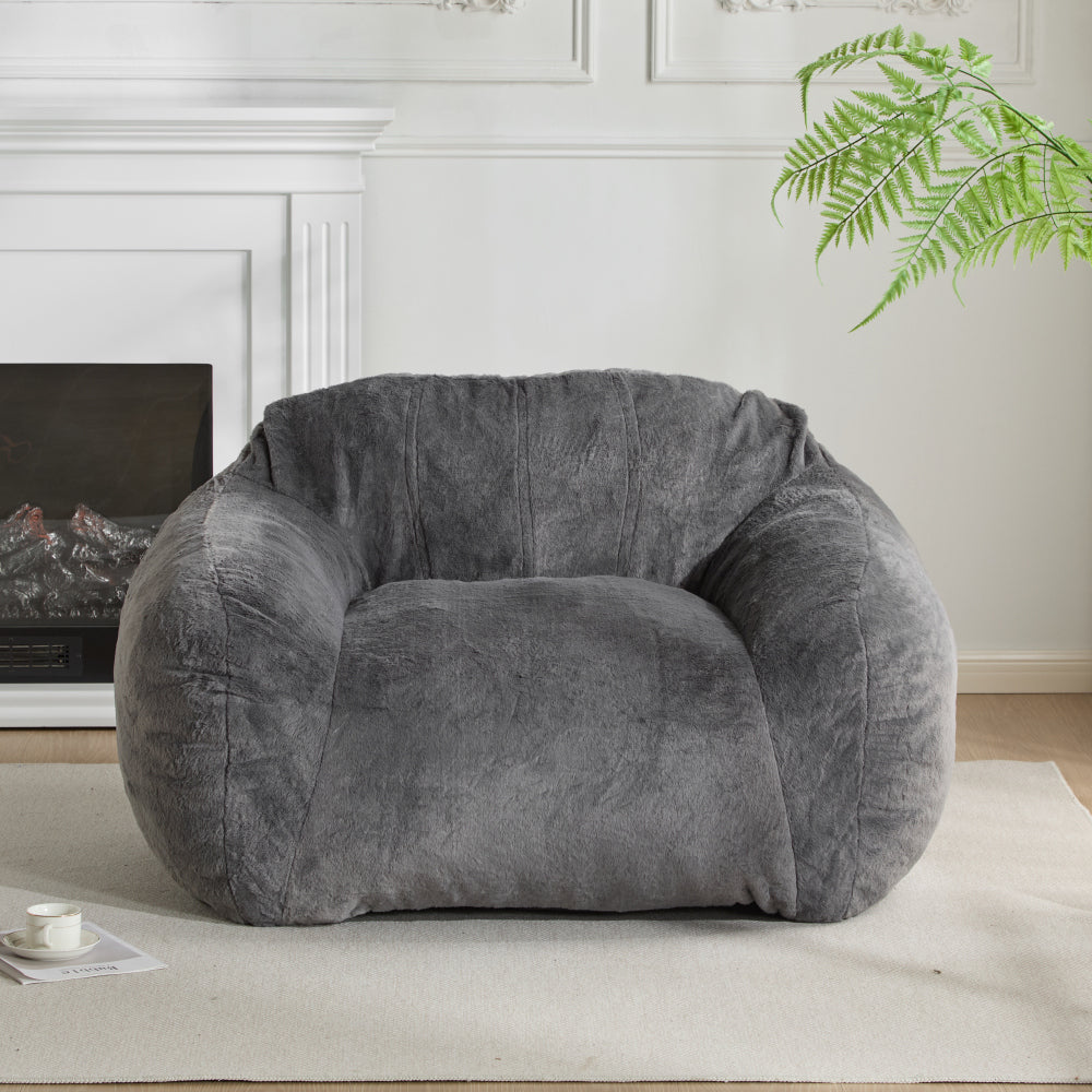 Latina Indoor Foldbable Bean Bag Lounge chair, Light Gray