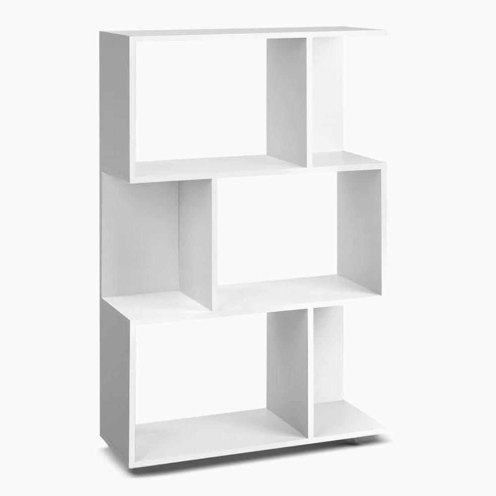 White three-layer simple household bookshelf