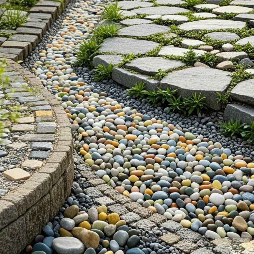 38lbs Decorative Garden Stone Outdoor Landscaping, Walkways, Yard, 1-3 inch Large Polished River Rocks for Plants Pots, Vases, Crafts
