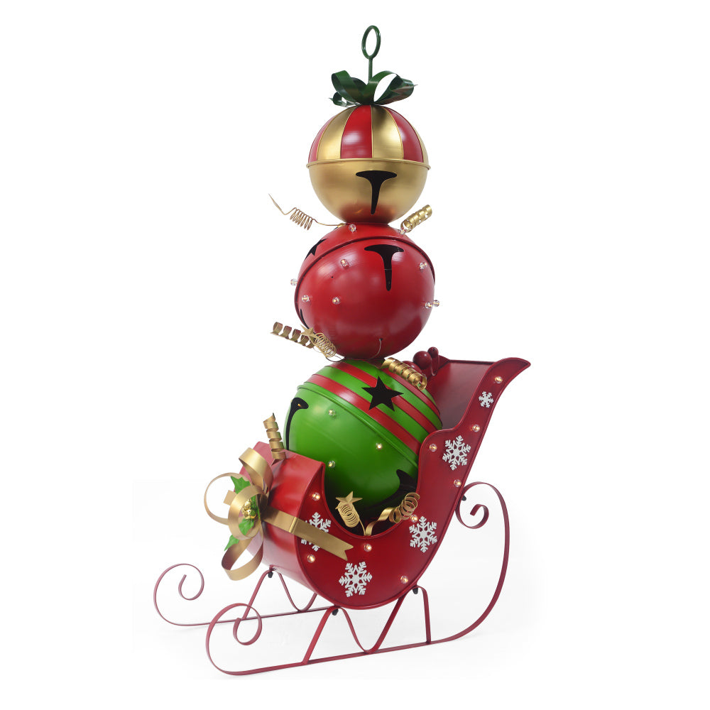Cheerful Santa Claus Holding Tree and Waving