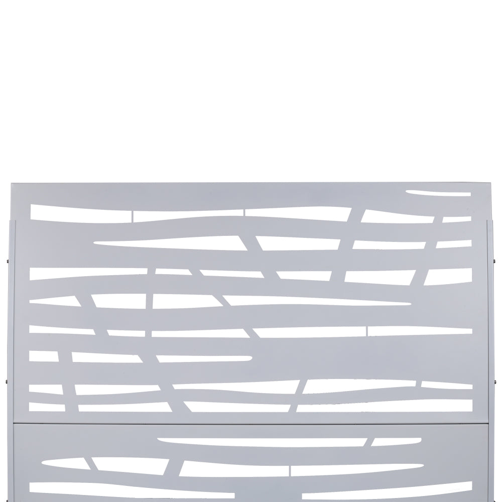 Outdoor & Indoor Privacy Screen Metal Privacy Screen 76" H×48" W, Freestanding Decorative Privacy Screen for Deck Balcony Patio, Privacy Fence Panels for Outside Lawn Garden PS109 WHITE