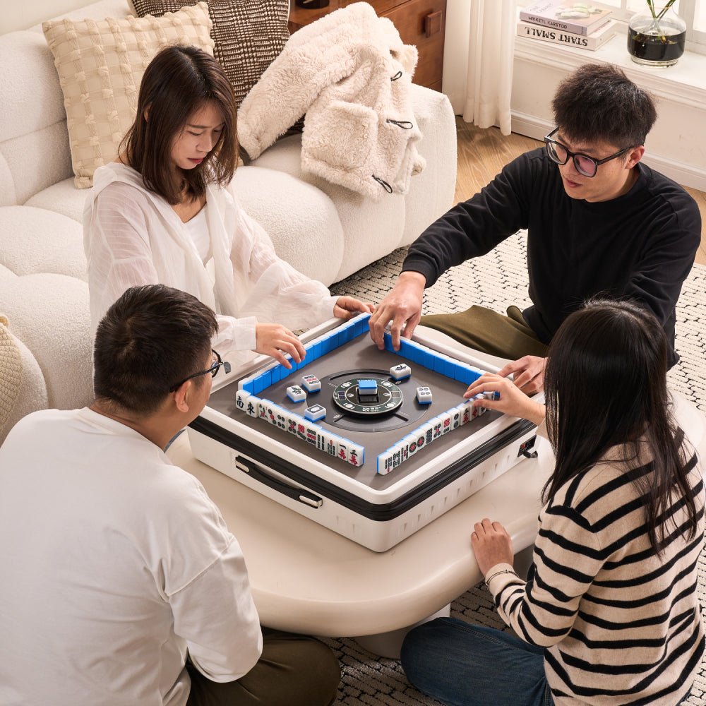 Portable Mahjong Machine, Hand-held, Mini-Mahjong, Safe,Suitable for Outdoor Play, Black