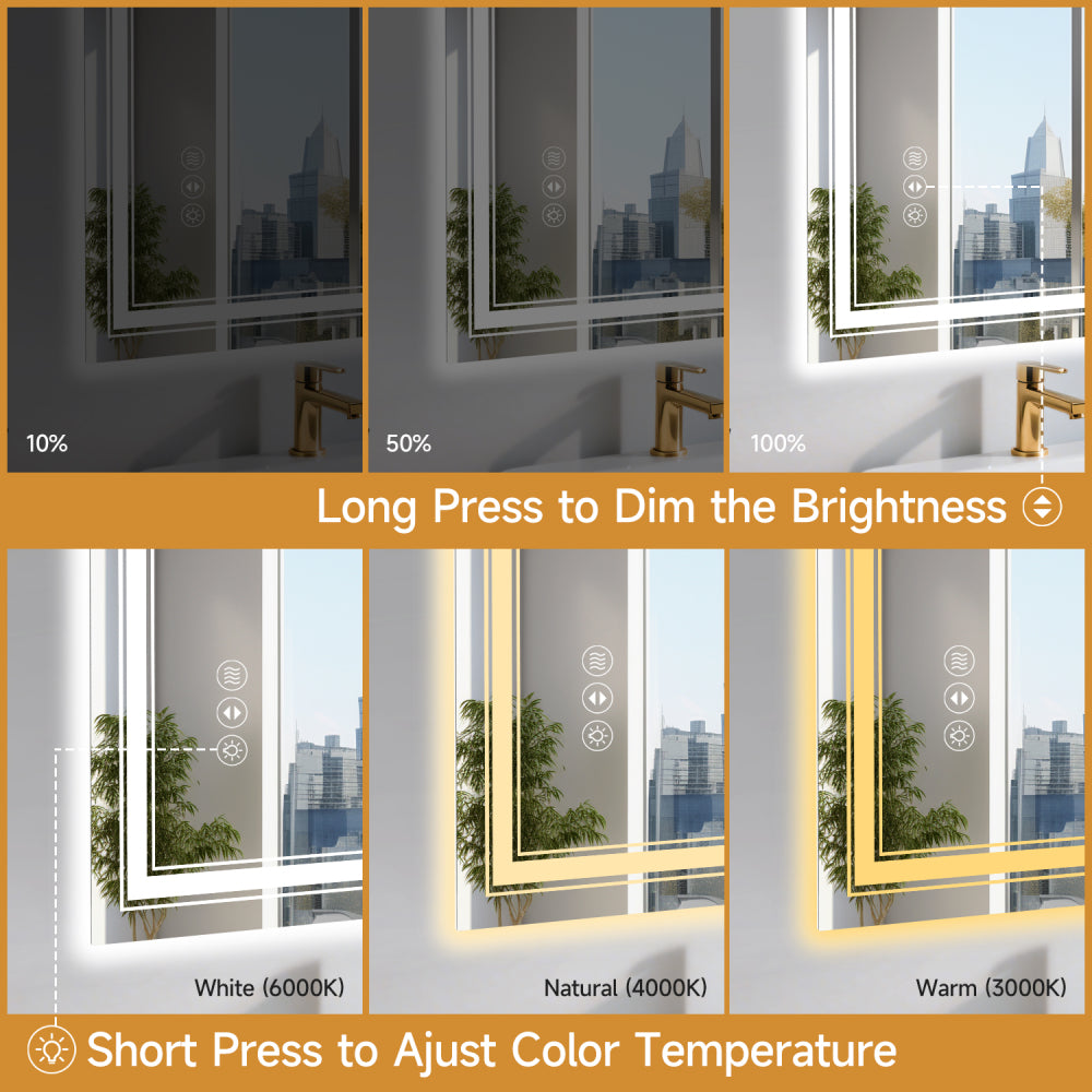 20x28 Inch Frameless LED Bathroom Mirror,Smart Mirror