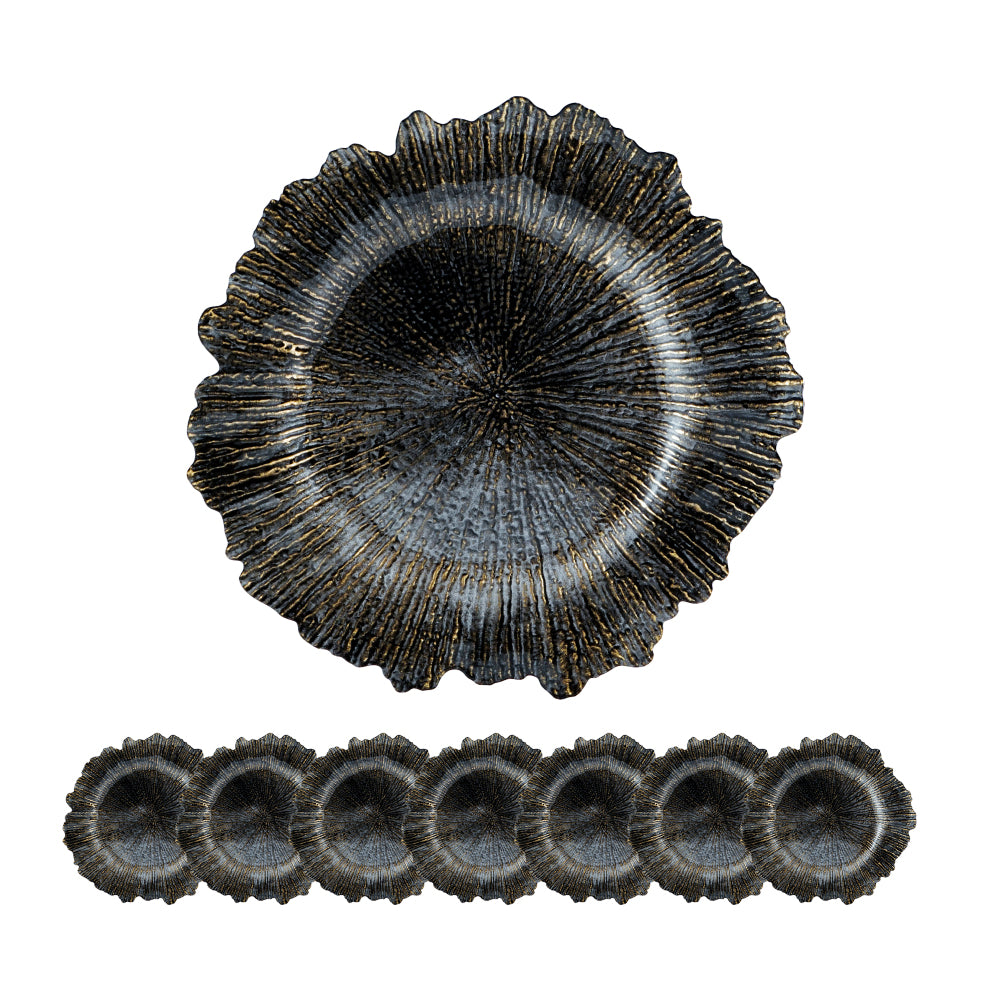 8 Pack Reef Plastic Charger Plate, D13"