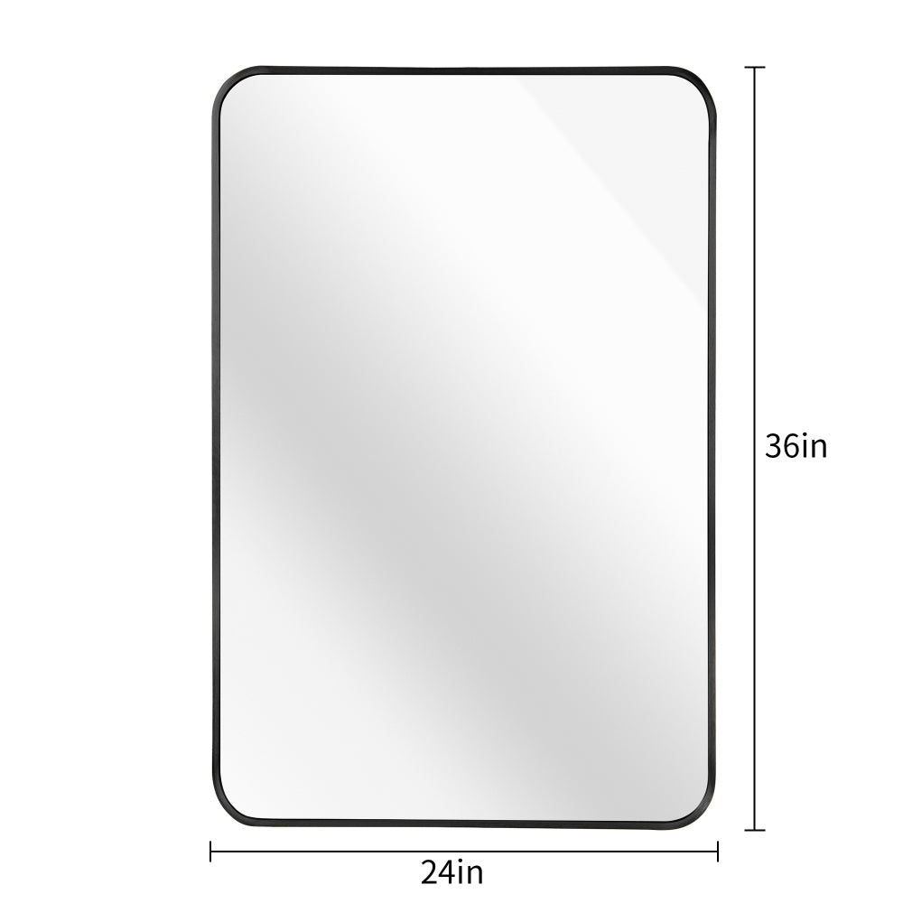 24x36 Inch Black Metal Framed Rectangular Bathrrom Mirror for Wall.(W2203135010)