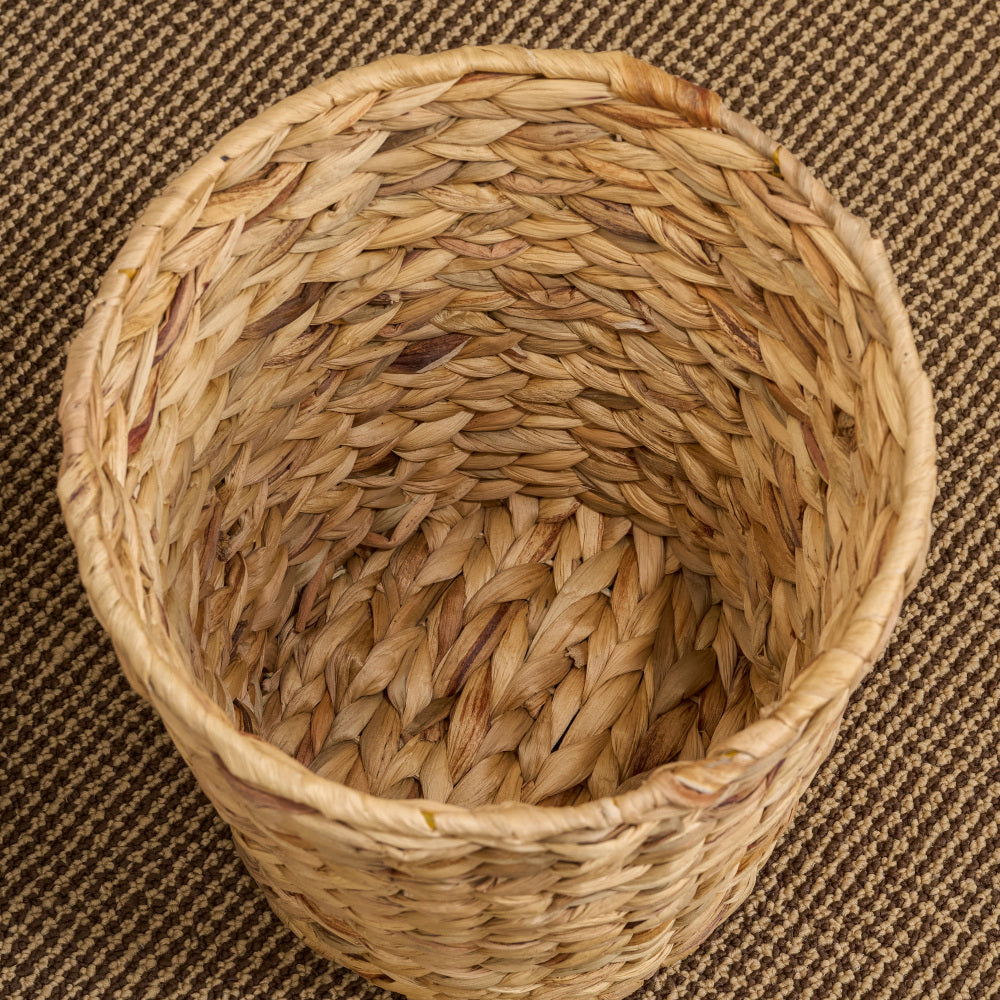 Water Hyacinth Woven Round 11" Storage and Planter Basket