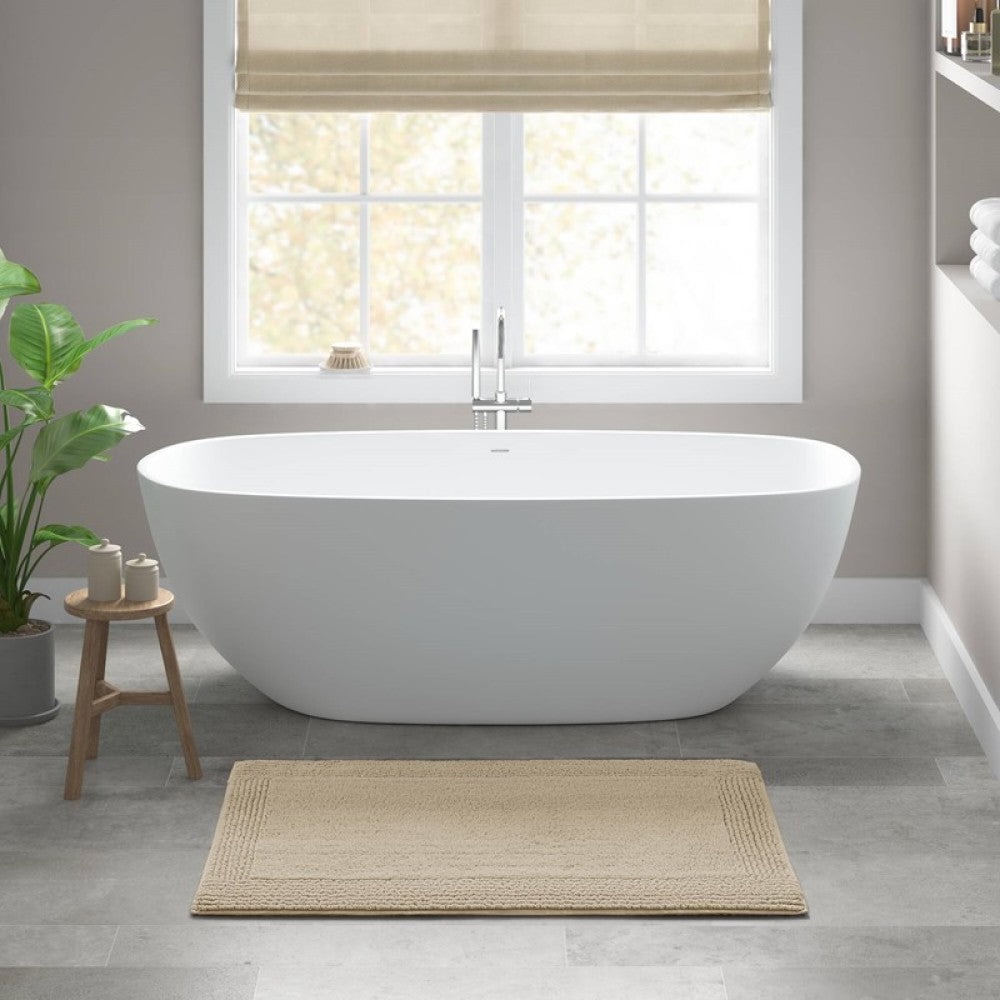 100% Cotton Tufted 3000 GSM Reversible Bath Rug Charcoal 21x34"