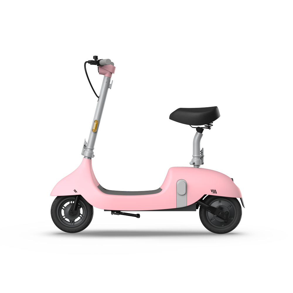 Electric Scooter with Foldable Seat w/35 Miles Operating Range & 15.5mph Max Speed - Pink