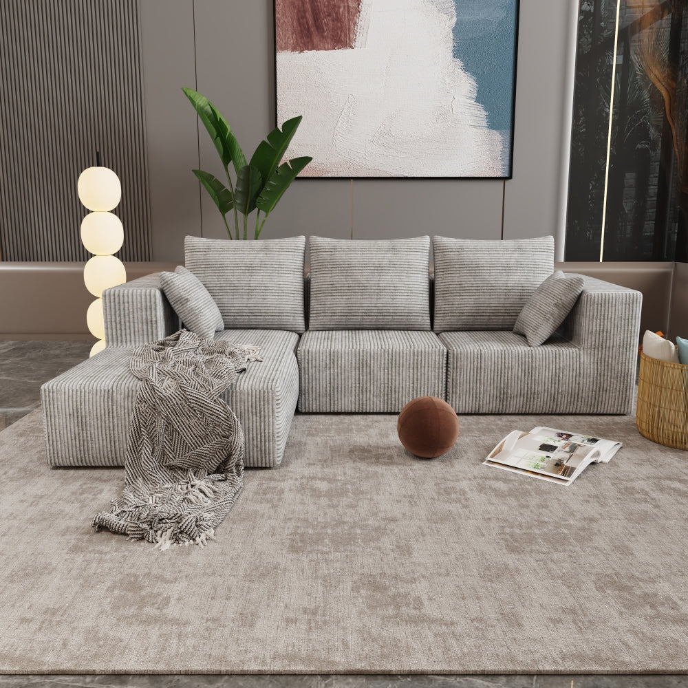 Corner combination sofa, sectional sofa ,couch sofa,sofa bed, made of high-density sponge and soft plush fabric, with multiple combinations available(beige)