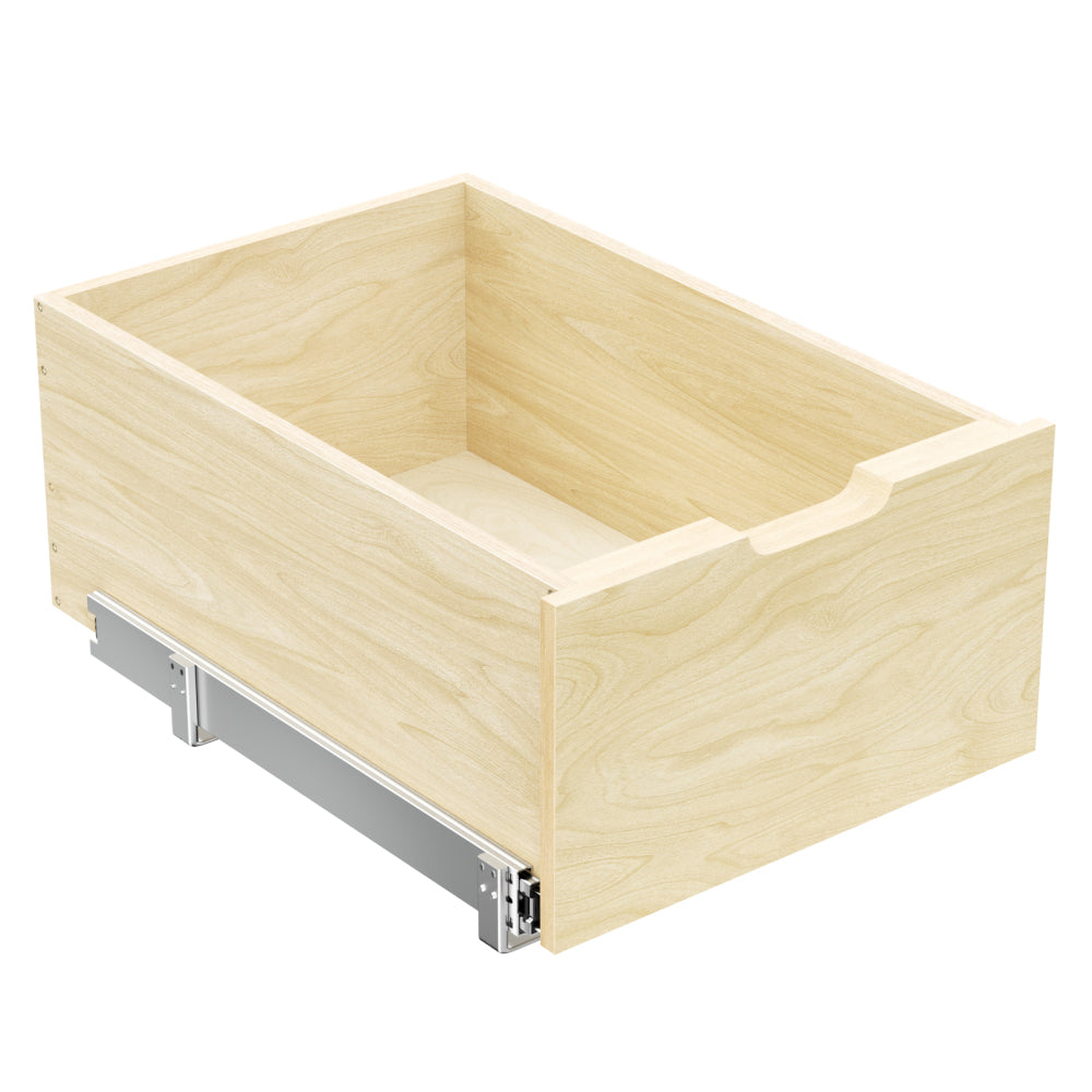 Hard Close Pull Out Cabinet Organizer 8" High Drawer 16½" W x 21" D Wood Slide Out Shelves Cabinet Storage Organizer with Full Extension Rail Slides Pull Out Drawer for Kitchens Cabinet Pantry