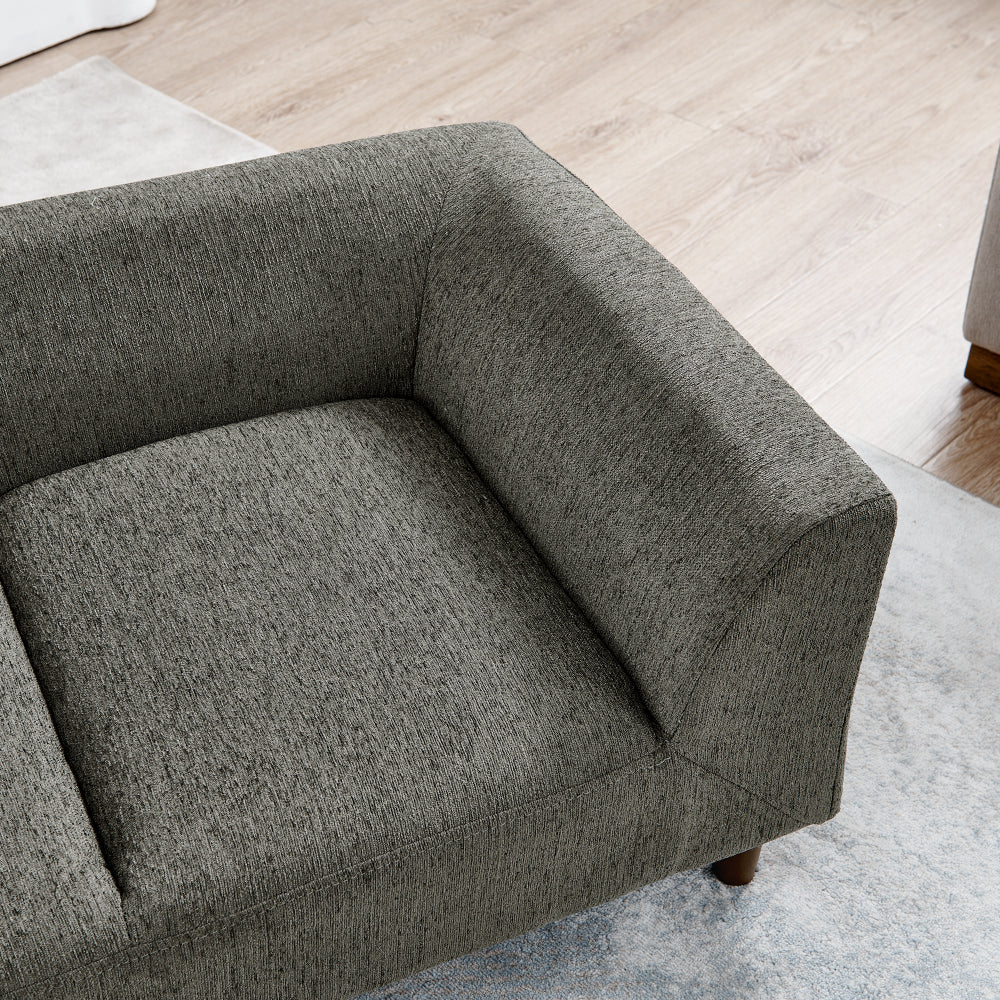 Pet sofa with backrest and armrests, modern rectangular pet sofa suitable for small and medium dogs, soft cushion comfortable dog sofa,--Dark grey
