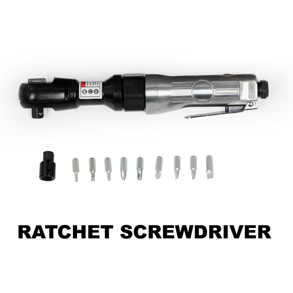 71 Piece Air Tool and Accessories Kit, Impact Wrench, Air Ratchet, Die Grinder, Aire Hammer, Hose Fittings, Storage Case