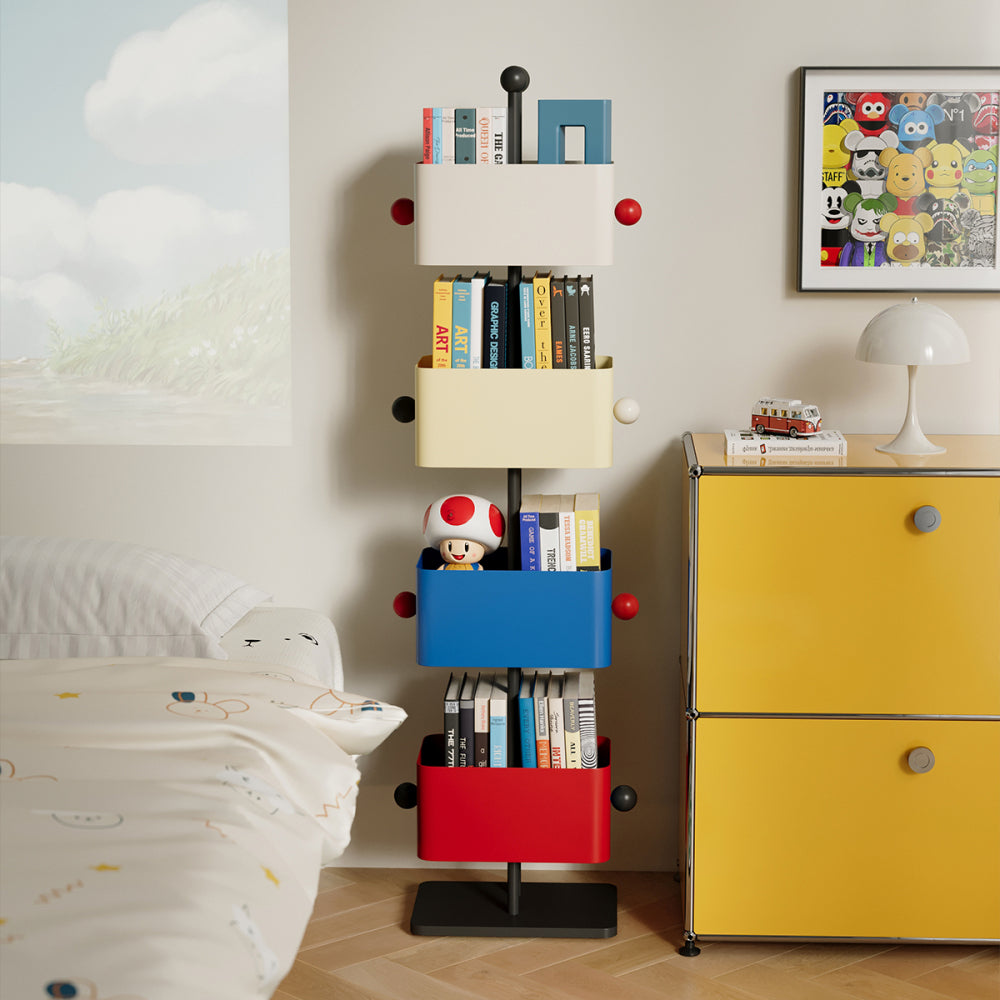 Box bookshelf bedside shelf living room side table placement shelf home children's corner placement shelf simple colored bedroom iron magazine rack