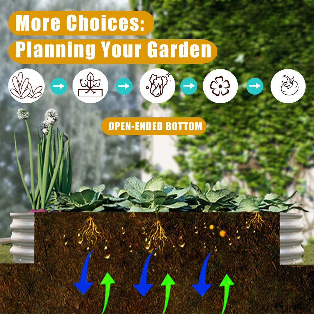 6x3x1ft Raised Garden Bed Kit, Galvanized Planter Raised Garden Beds for Outdoor for Vegetables,Flowers &Herbs, Heavy Duty, Rust-Resistant, Easy Assembly