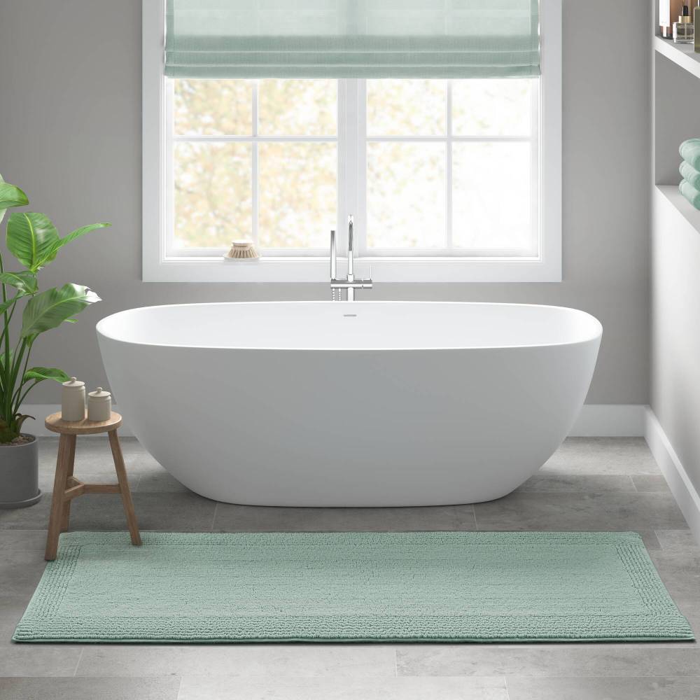 100% Cotton Tufted 3000 GSM Reversible Bath Rug Charcoal 21x34"