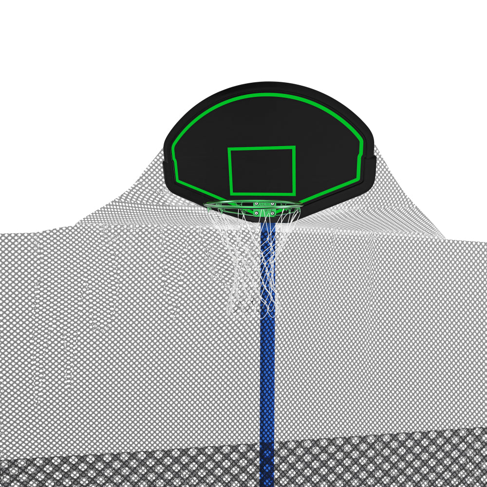 14FT Trampoline with Slide and Swings, ASTM Approved Large Recreational Trampoline with Basketball Hoop and Ladder,Outdoor Backyard Trampoline with Net, Capacity for Kids and Adults