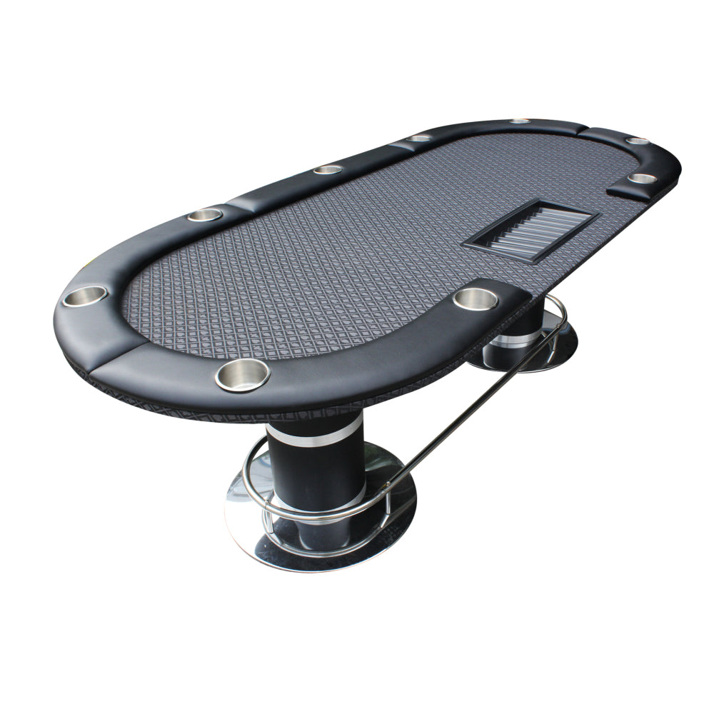 95 inches Poker Table Model 18755 Black with Cup Holders and Chips Tray