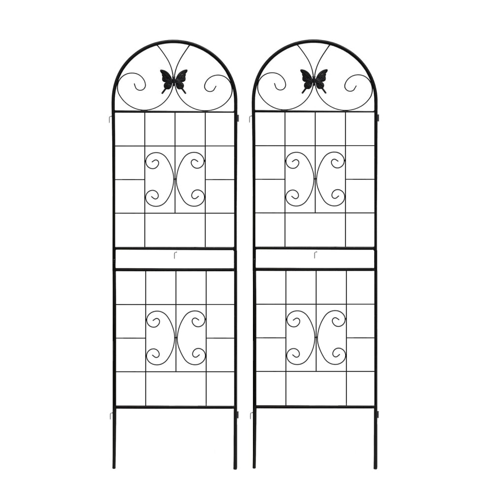 Metal Garden Trellis, 2 Pack Metal Trellis for Climbing Plants, Indoor/Outdoor Plant Trellis for Potted Plants, House Plants, Climbing Vines, Flowers and Vegetables, Lawn Garden Fence Decor Screen, Bl