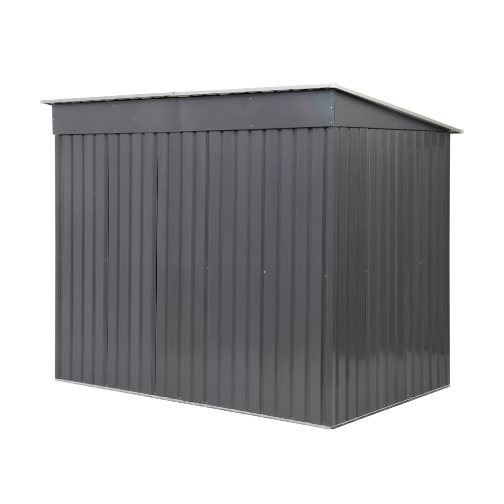 7.5 x 4.5 FT Outdoor Storage Shed, Metal Garden Shed with Lockable Door, Window, Sloped Roof, Backyard Tool Bike House, Weatherproof, Gray