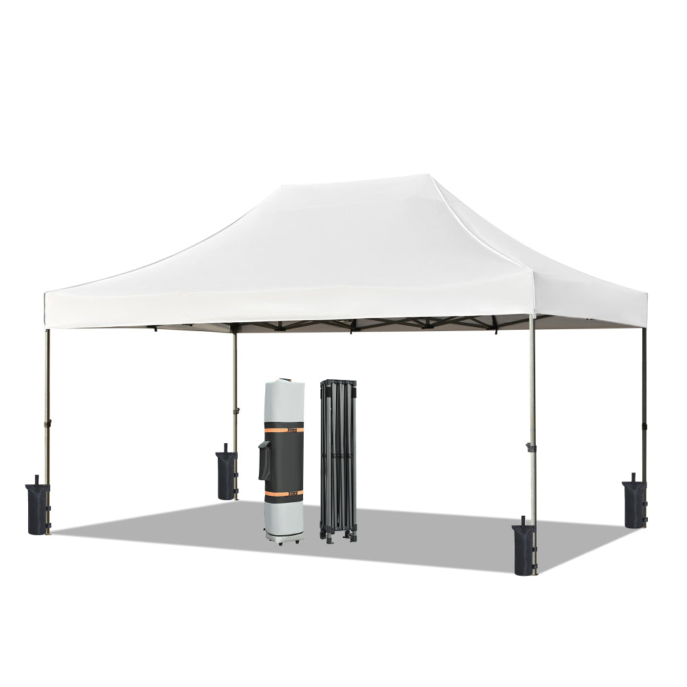 TREXM 10x15 Pop Up Canopy Tent, Heavy Duty Party Tent with 4 Sidewalls UV Waterproof Protection, 3 Height Adjustable Outdoor Canopy Tent for Weddings, Events, and Backyard Gatherings, White