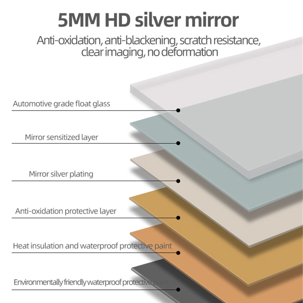 56"x 15" inch Full Body round corner mirror for Living Room Bedroom Cloakroom Wall hanging with hanging hole High quality 5mm silver mirror  Explosion-proof glass