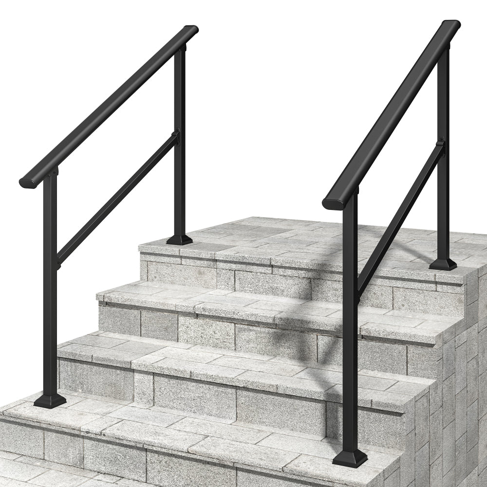 Hand Rails for Outdoor Steps, 2-3 Step Handrail 2 Pack