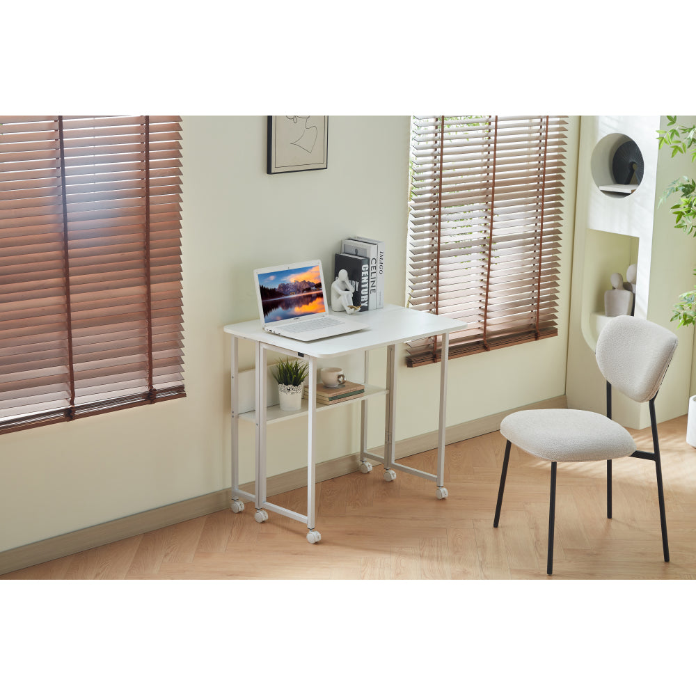 Folding Desk Small Foldable Desk for Small Space, 31.5 Inches Writing Computer Desk in Study, Home Office Foldable Office Desk for Bedroom 80*40,black