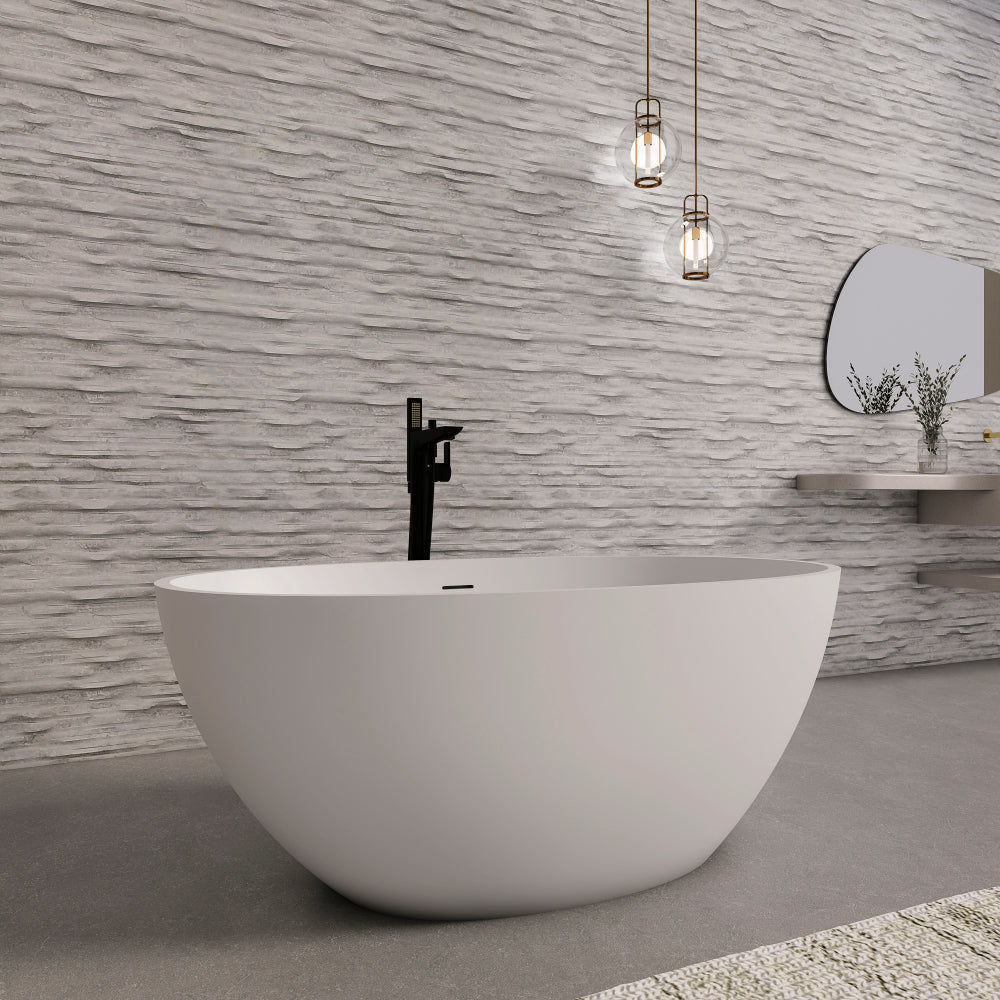 55 inch freestanding solid surface soaking bathtub for bathroom