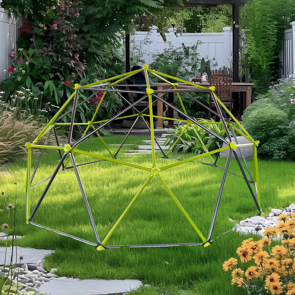 XCF006I Ten sided climbing frame for outdoor playground for age 3+ climber with Colorful Climbing Stones 10ft