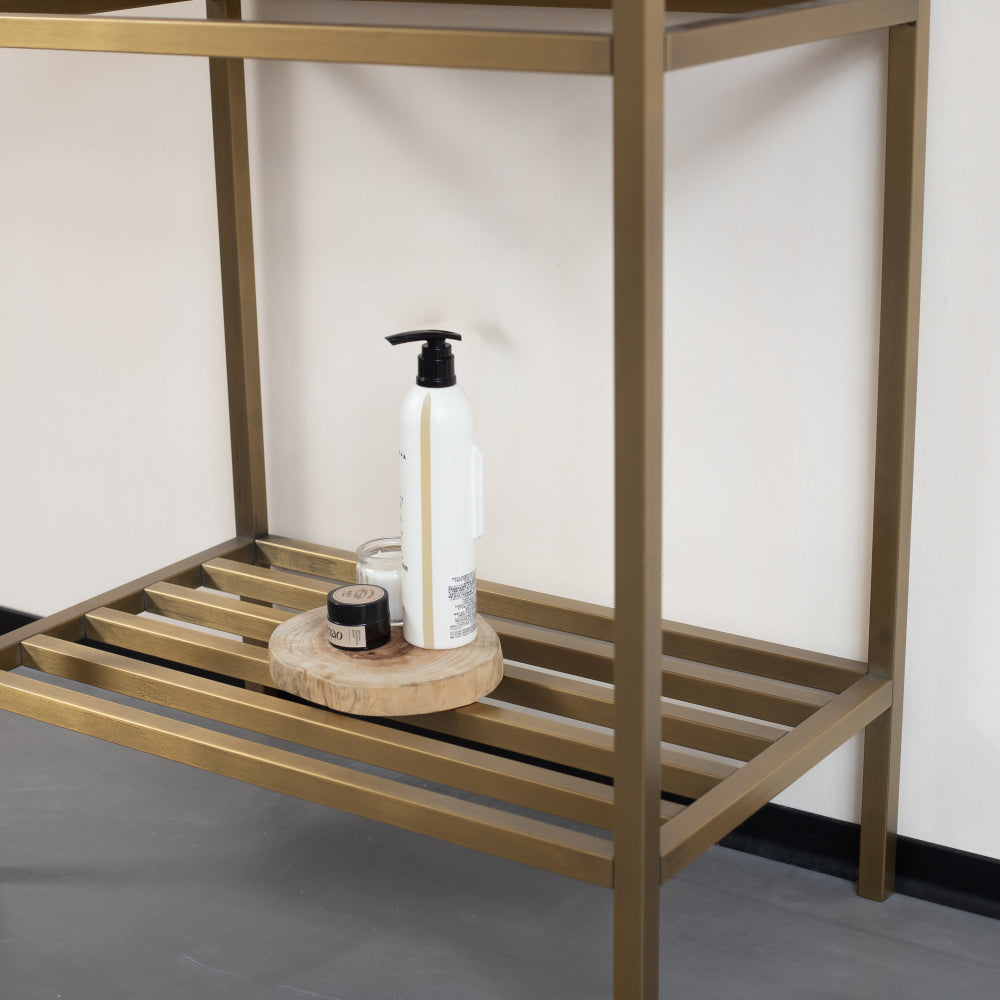 LOFI 24'' Freestanding Bathroom Iron Shelves without Basin, GOLD