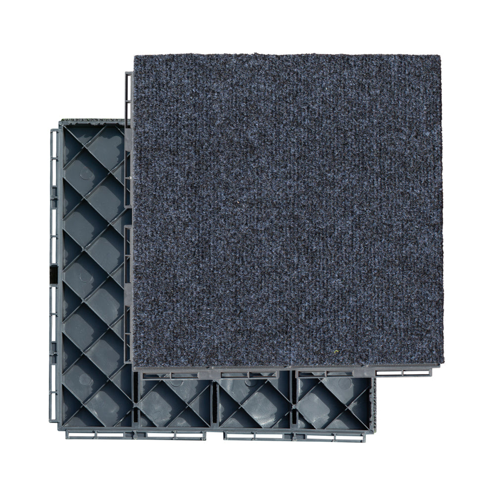 Patio Interlocking Deck Tiles, 12"x12" Square Composite Decking Tiles, Four Slat Plastic Outdoor Flooring Tile All Weather for Balcony Porch Backyard, (Brown, Pack of 36)