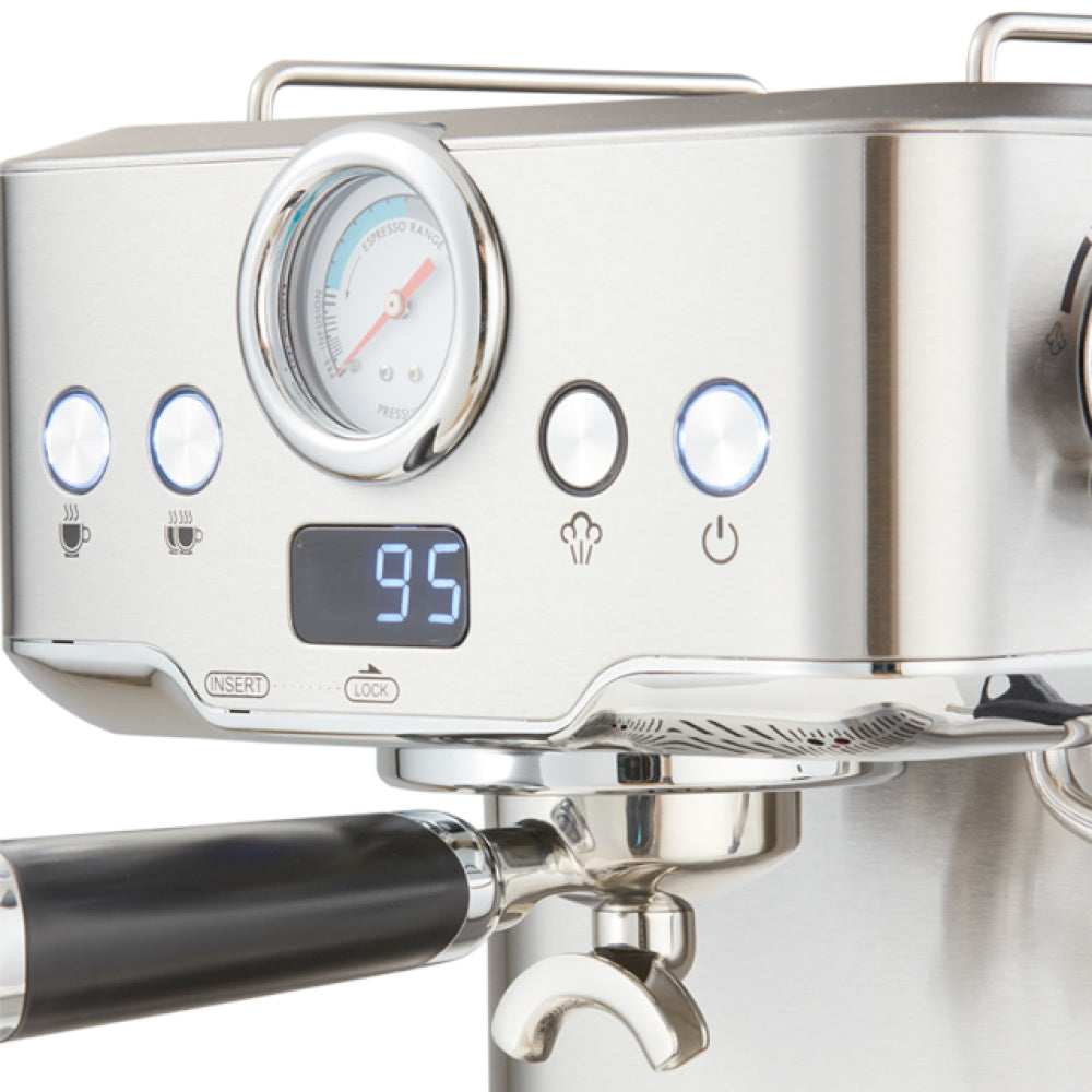 20 Bar Professional Espresso Machine with Milk Frother, Single & Double Shot, ESE Pod Compatible, Visual Temperature and Pressure Display, Removable Water Tank for Cappuccino, Latte, & Macchiato
