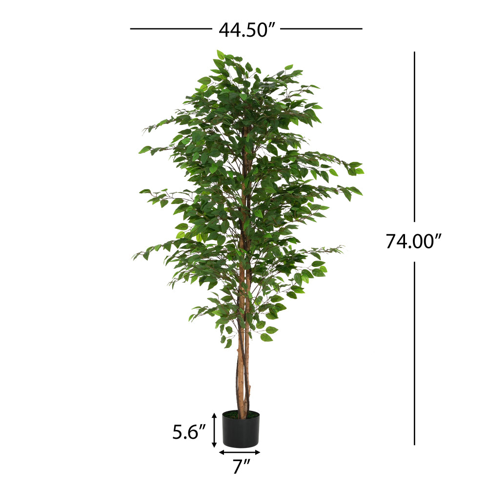 74" Artificial Ficus Tree With Pot