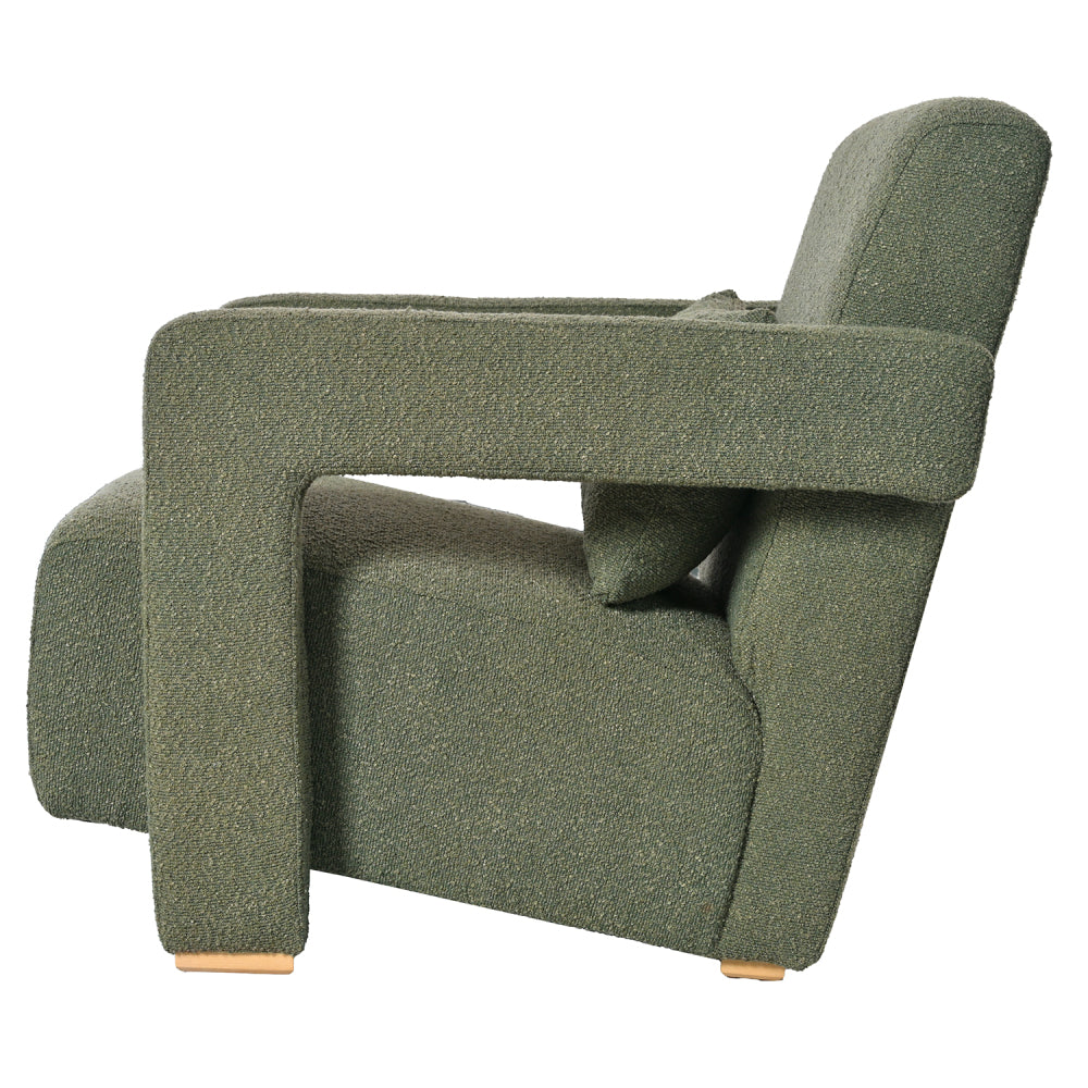 Mirod Sleek Right-Angle Armrests, Ergonomic Lumbar Support, Square Wooden Block Legs, Inclined Seat for Comfort, Artistic Statement Piece  for Living room,Bedroom and study